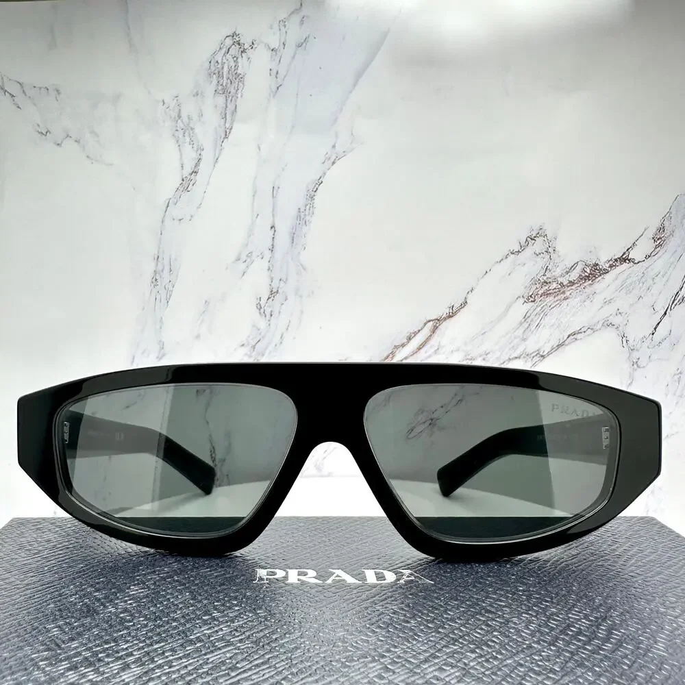 New PRADA Sunglasses Black Gray Lens 57-13-140 Authentic Prada - Picture 2 of 16